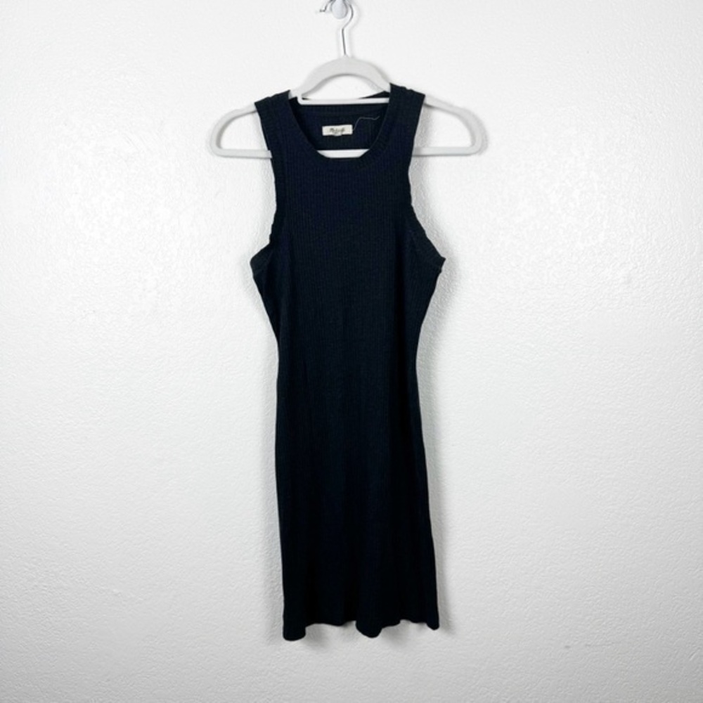 Madewell Dark Gray Ribbed Cotton Blend Ribbed Tank Dress Size Medium